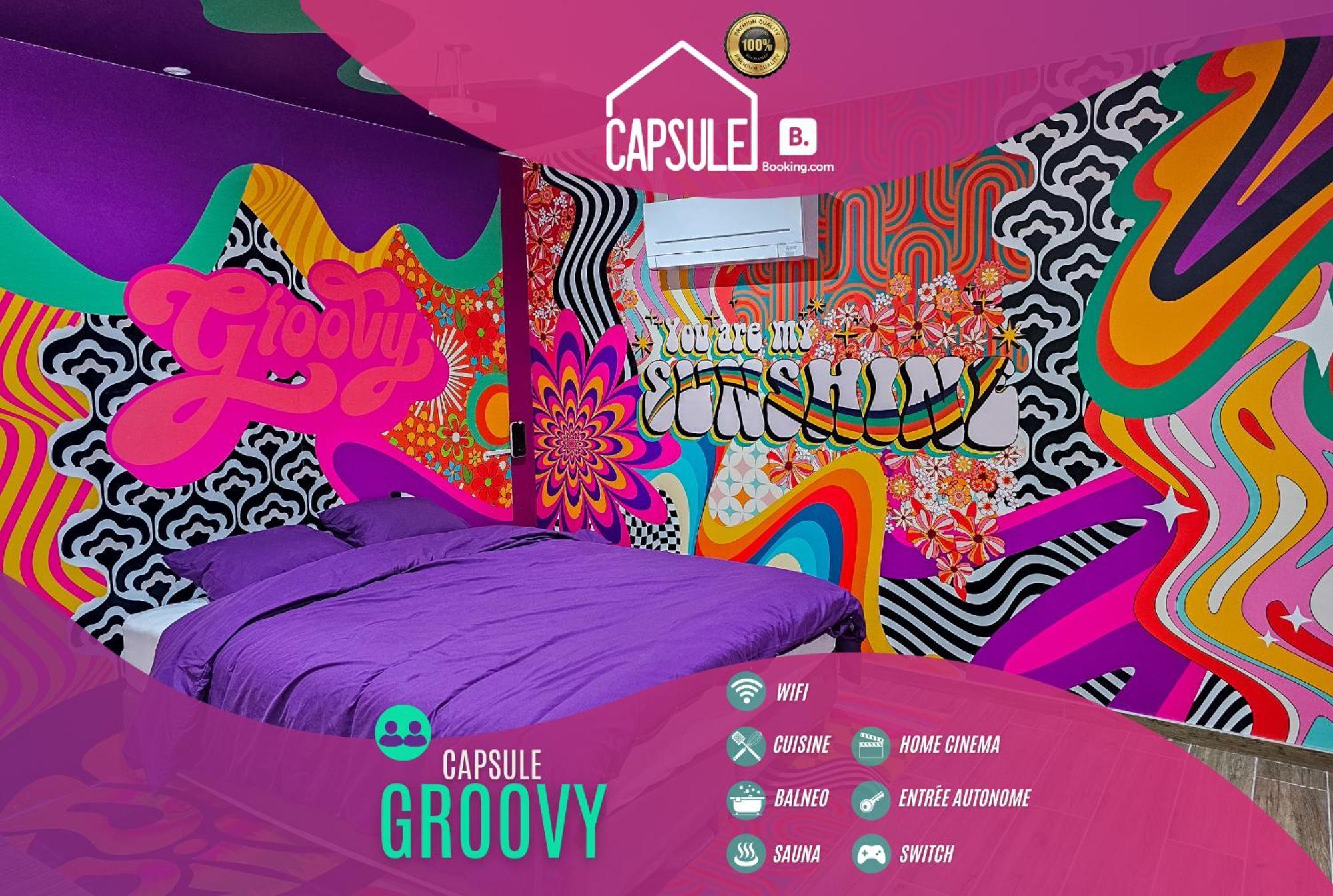 Capsule Groovy-Jacuzzi-Sauna-Billard-Netflix- Nintendo Switch & Jeux Mons Exterior foto